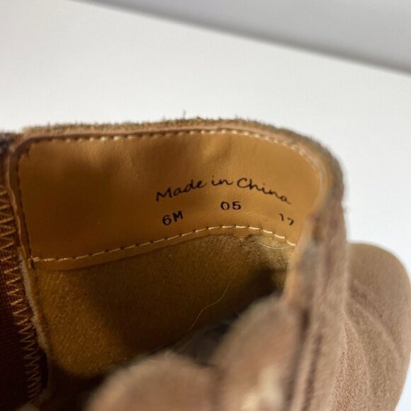 Jack Rogers Womens Liddy Suede Leather Ankle Bootie Brown 6 Scalloped Pull On - Picture 7 of 10